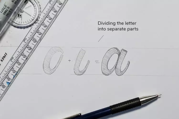 how to draw script letter a