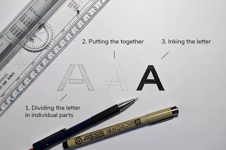 how to draw a sans serif letter A