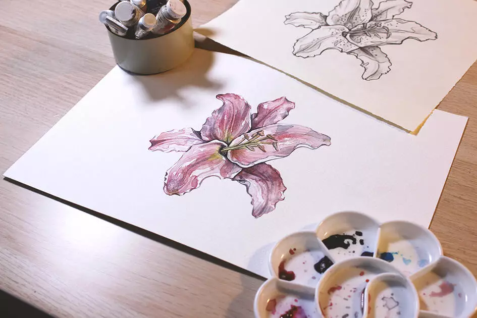 How to create watercolor flowers - Lettering Daily