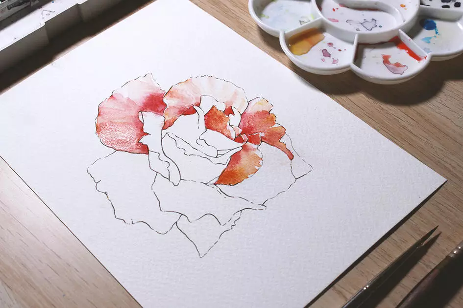 How to create watercolor flowers - Lettering Daily