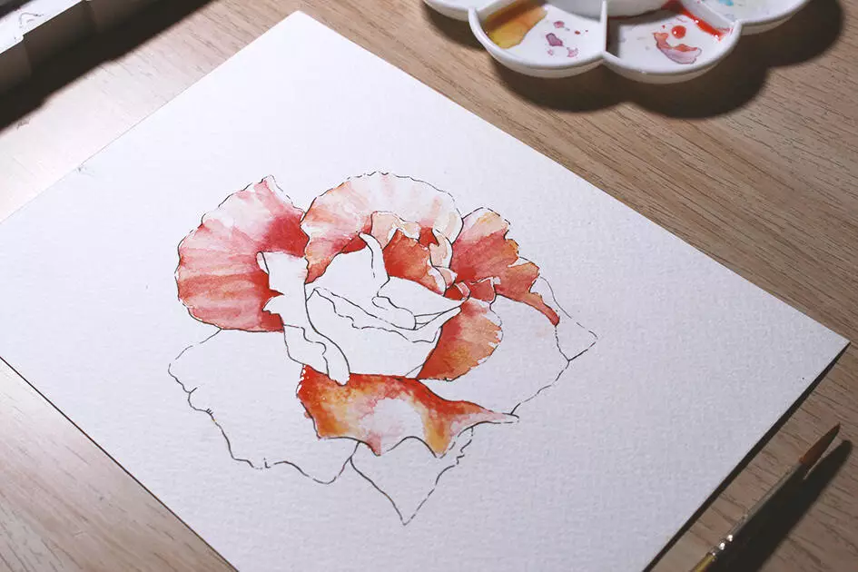 How to create watercolor flowers - Lettering Daily