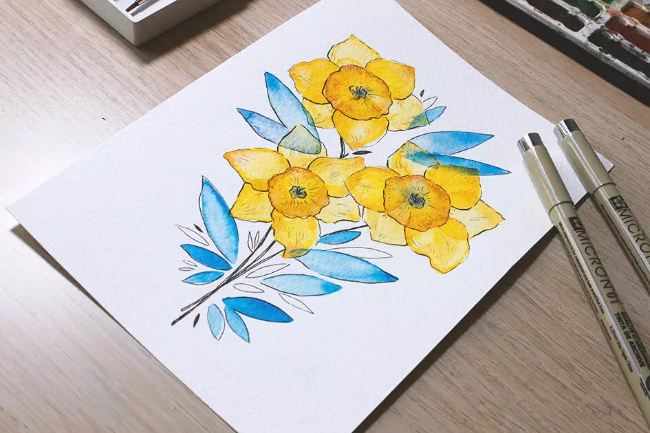 How to create watercolor flowers - Lettering Daily