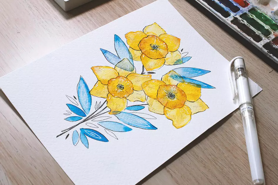 How to create watercolor flowers - Lettering Daily