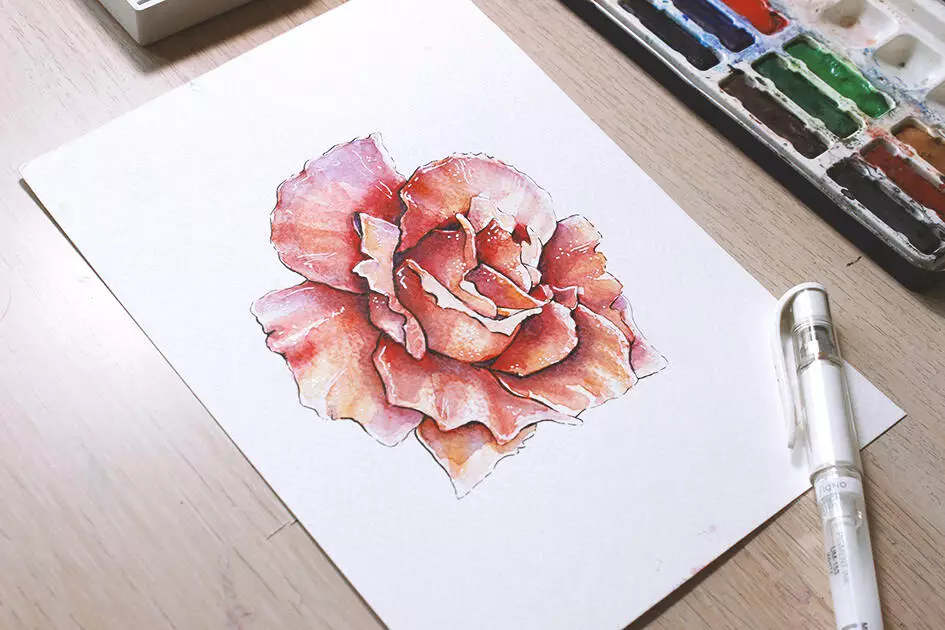 How to create watercolor flowers - Lettering Daily