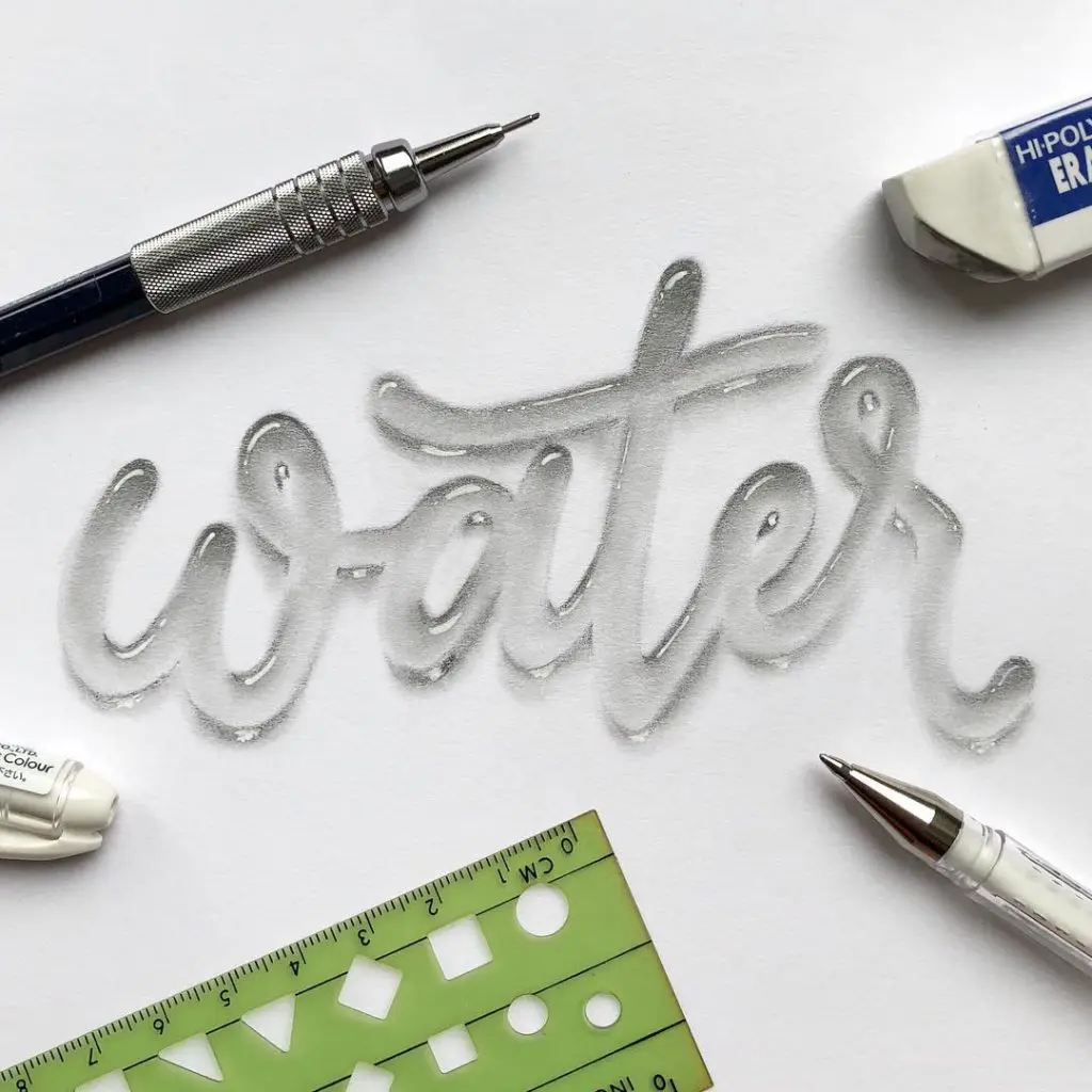 realistic water lettering effect