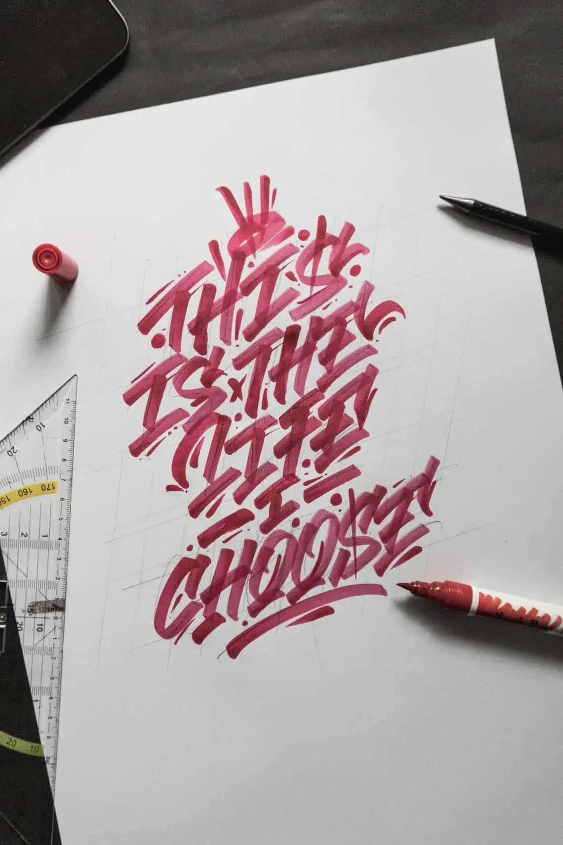 Brush lettering composition for beginners -Lettering Daily