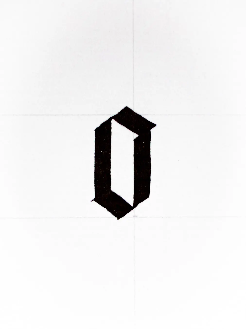 standard letter o in the gothic script