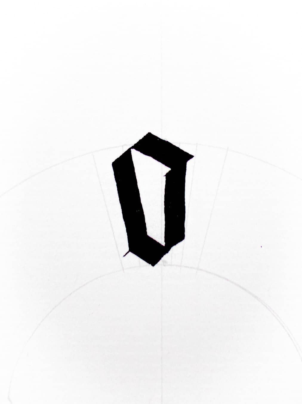 tweaked letter o to make fit the circular baseline