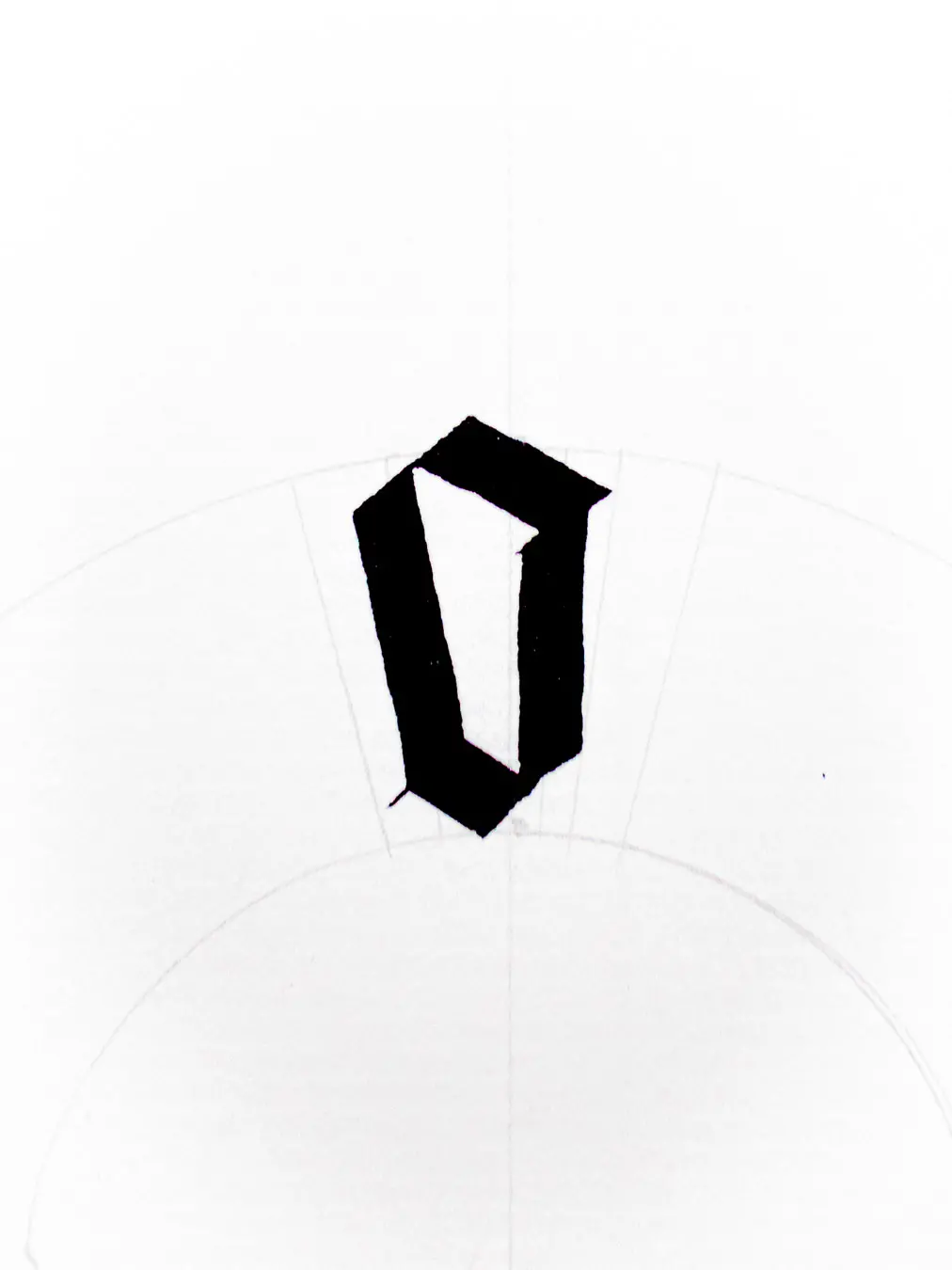 tweaked letter o to make fit the circular baseline