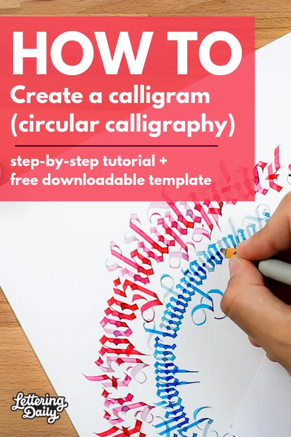 Pinterest pin for how to make a calligram tutorial