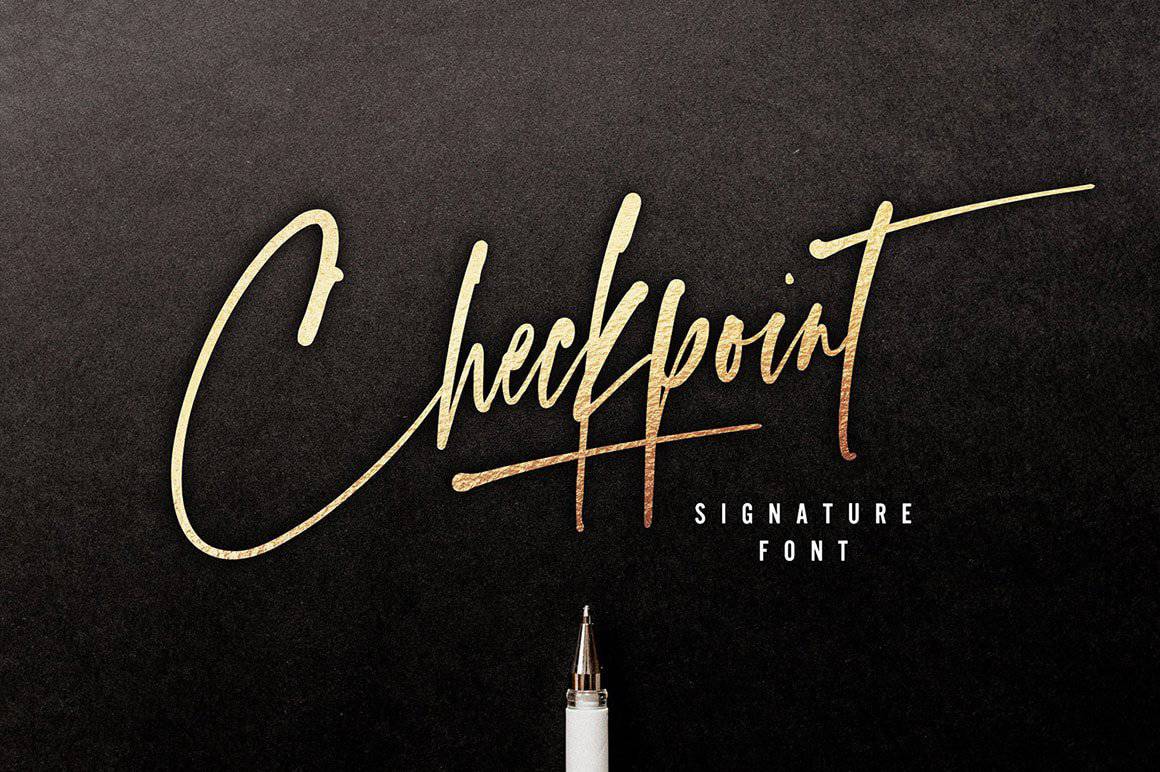Checkpoint calligraphy font