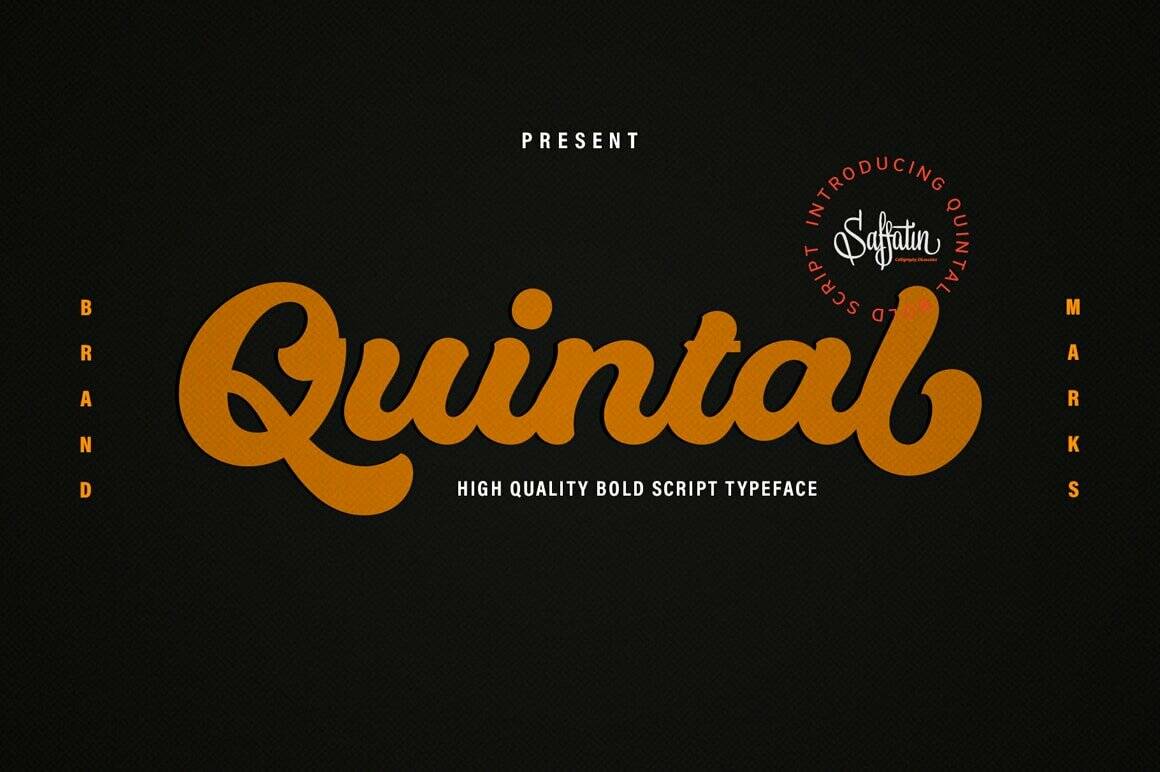 Quintal bold script calligraphy font