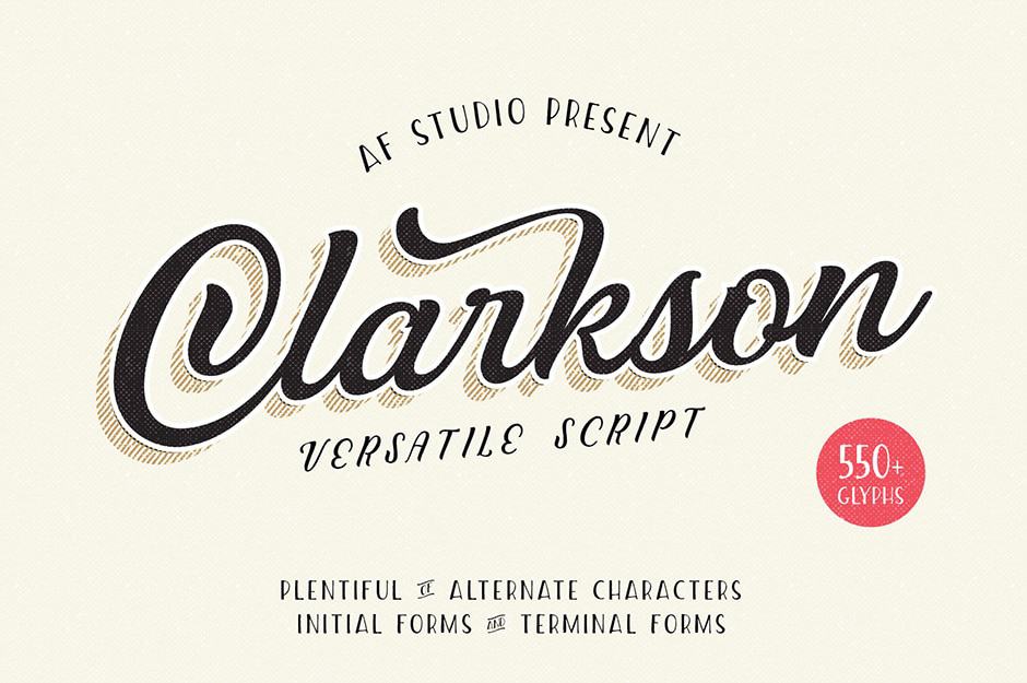 Clarkson script calligraphy font