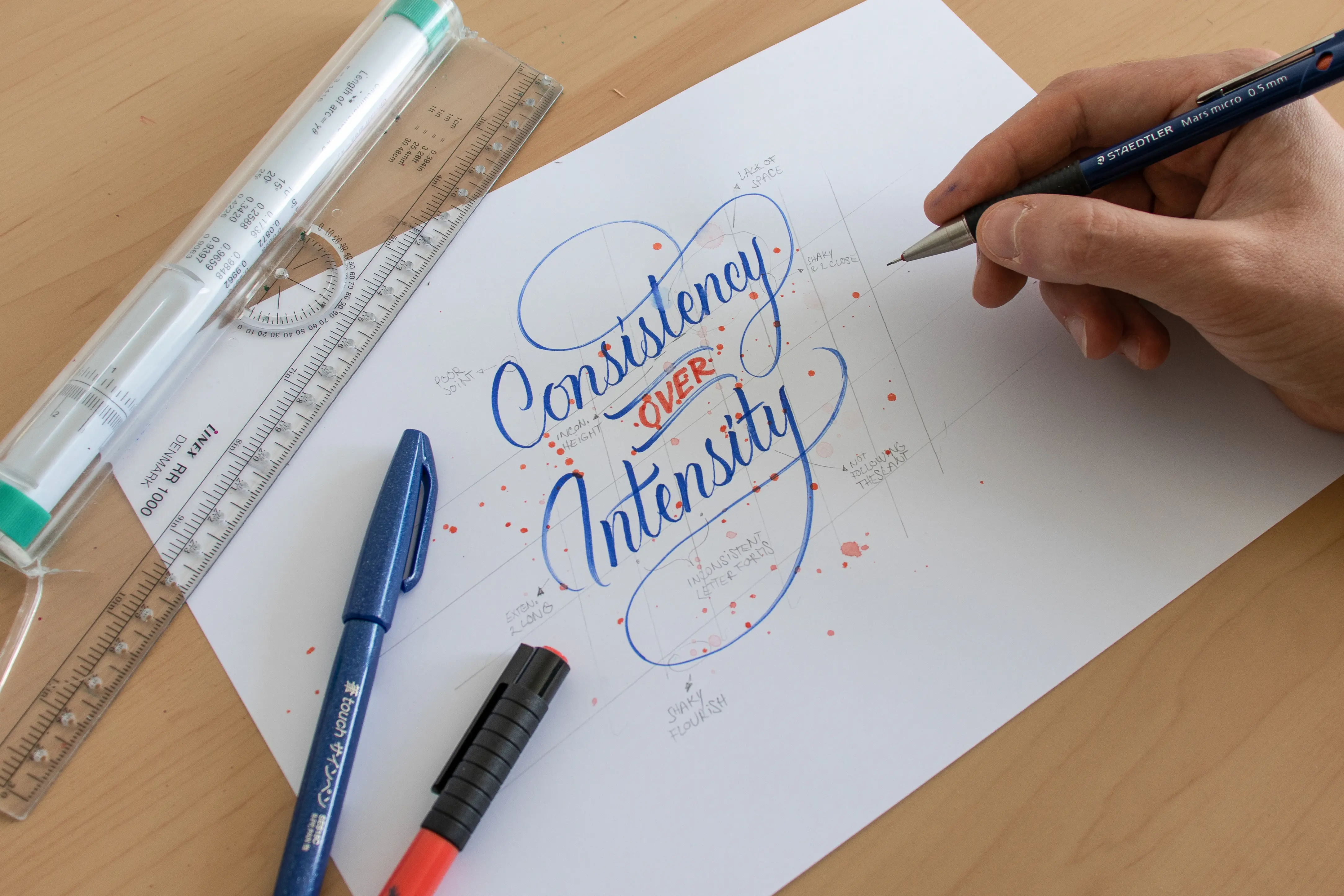 7 Brush Lettering Tips That Anyone Can Use - Lettering Daily - Reviewing and giving yourself feedback