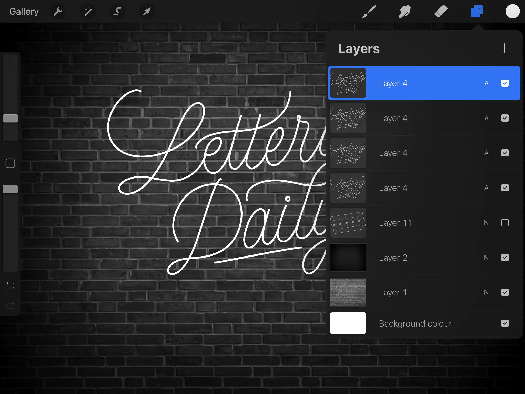 How To Create Neon Lettering In Procreate - Lettering Daily