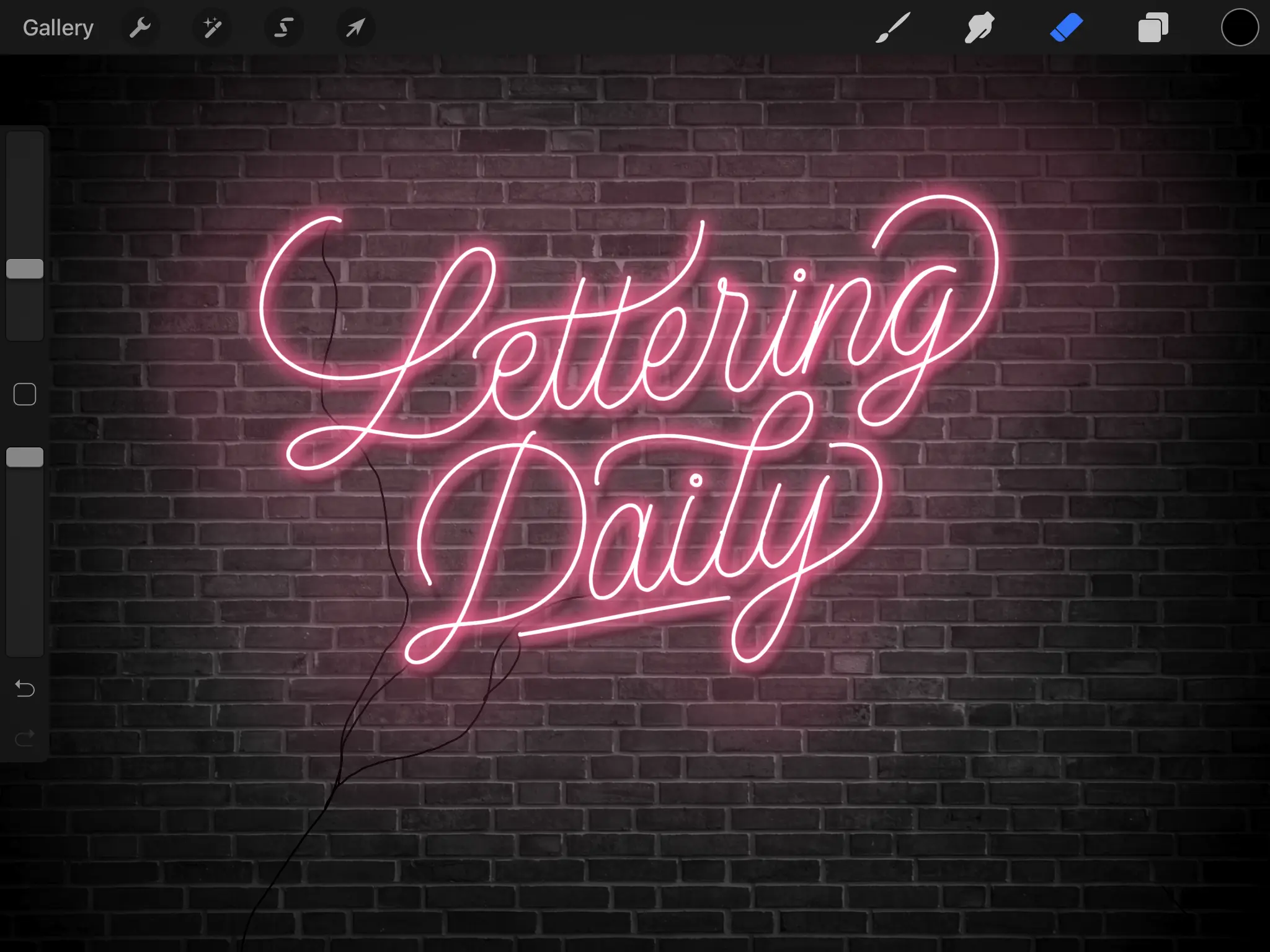 How To Create Neon Lettering In Procreate - Lettering Daily