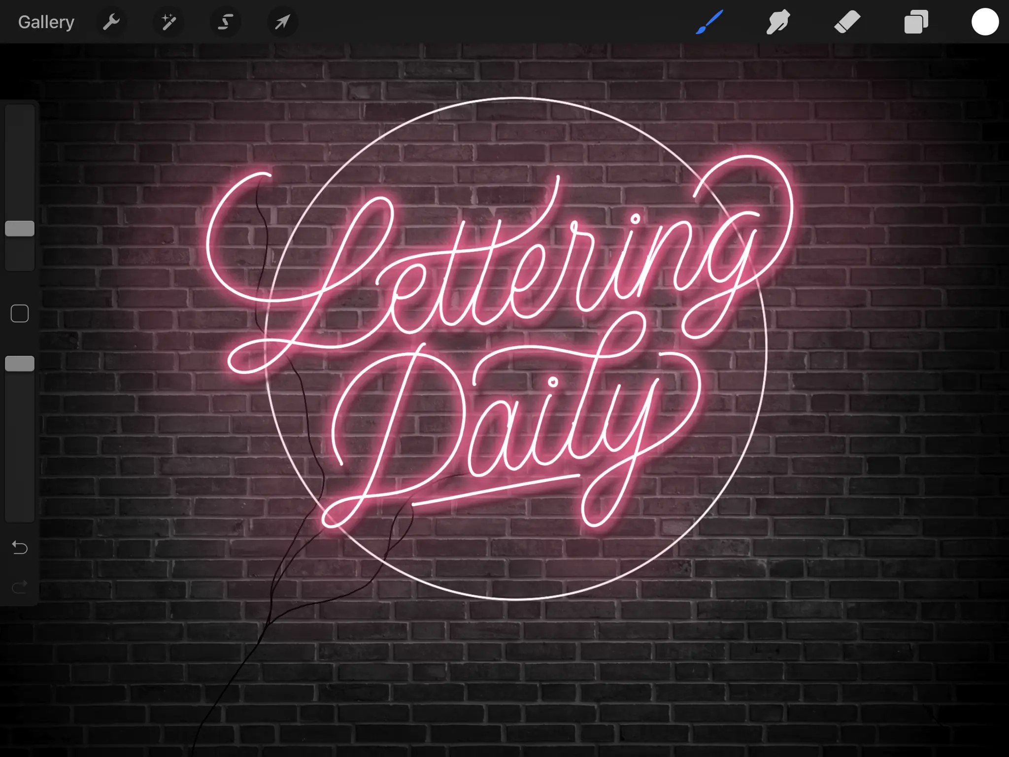 How To Create Neon Lettering In Procreate - Lettering Daily