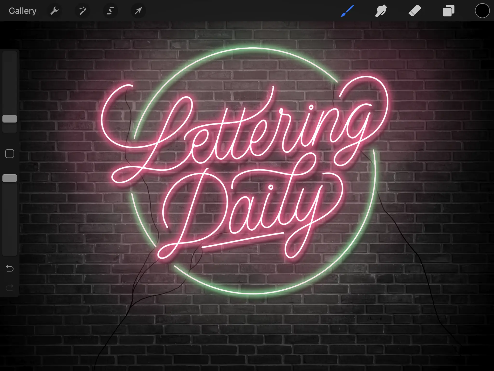 How To Create Neon Lettering In Procreate - Lettering Daily