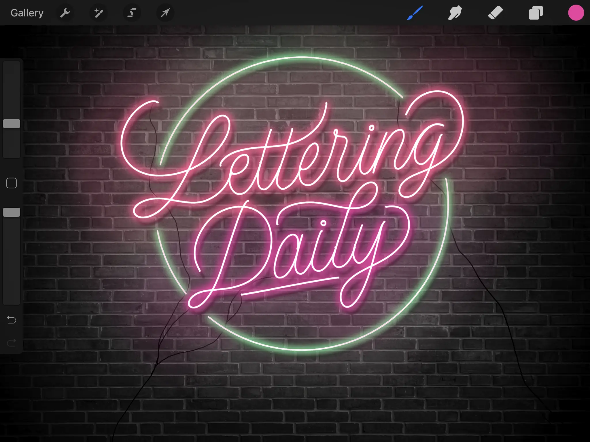 How To Create Neon Lettering In Procreate - Lettering Daily