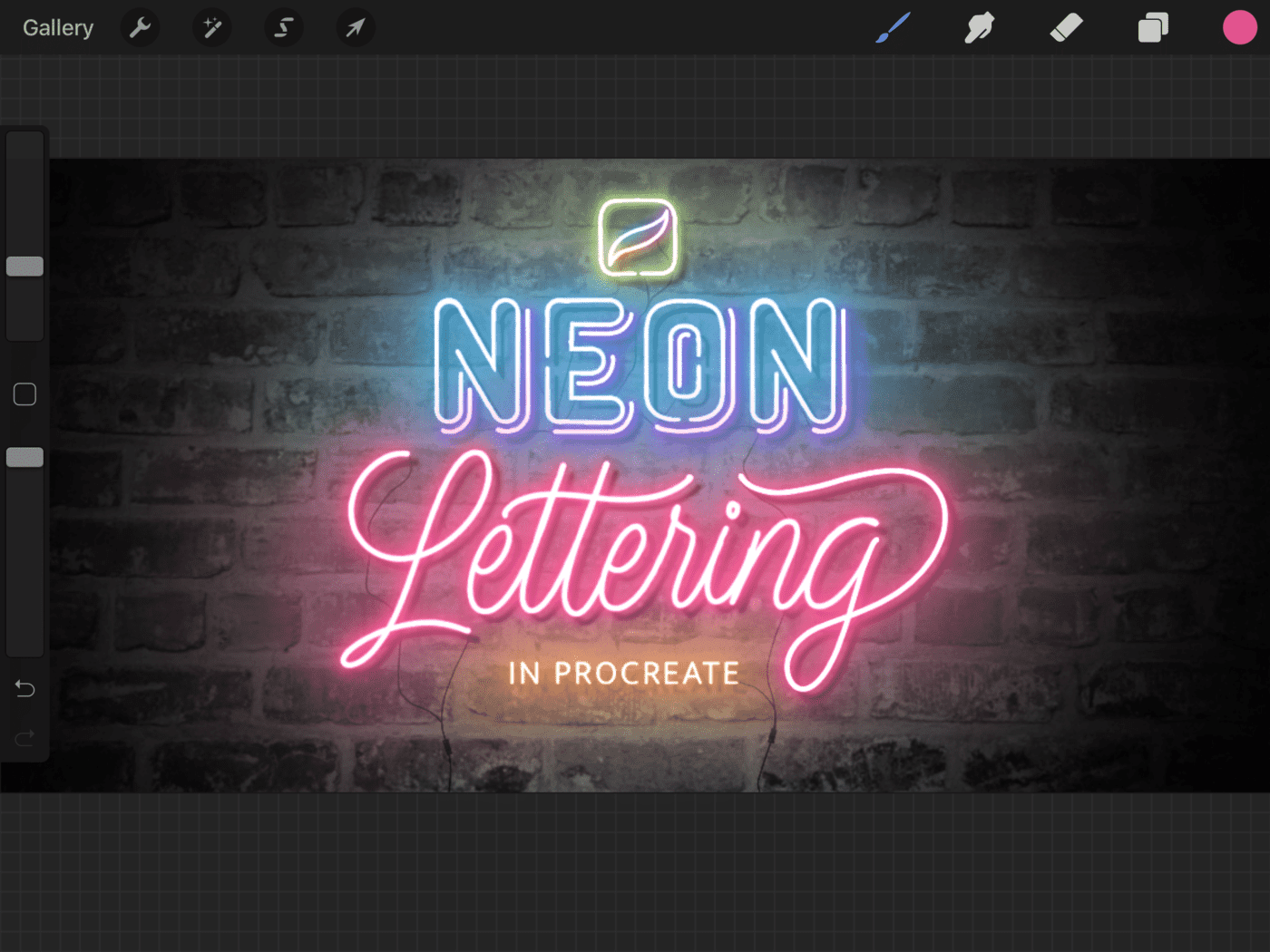 How To Create Neon Lettering In Procreate Tutorial 2020 Lettering Daily