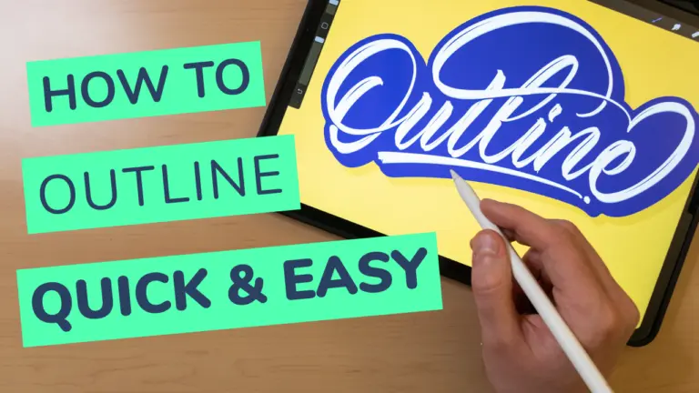 How to outline your lettering in Procreate quick and easy thumbnail for youtube + cover photo - Lettering Daily-01-01