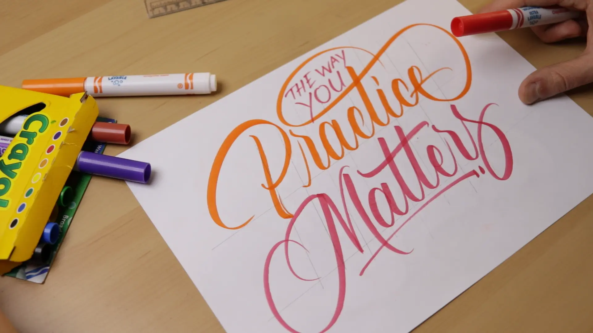 How To Do Calligraphy With Crayola Markers - Lettering Daily