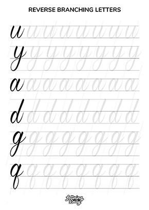 Free Hand Lettering Practice Sheets - Printable Brush Pen Lettering Guides  - Maker Lex