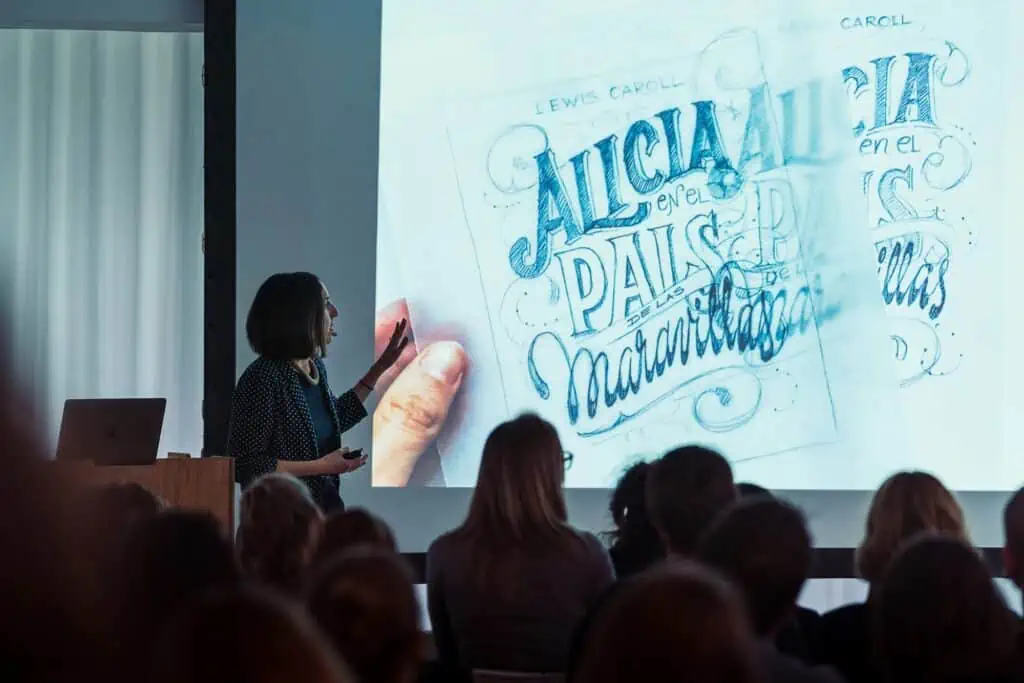 Martina Flor at a lettering workshop