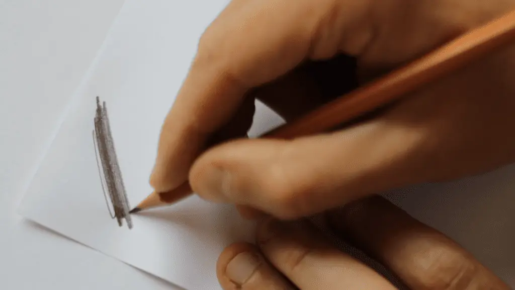 Start dulling the pencil for calligraphy. 