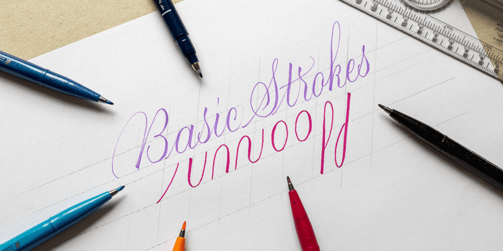The Basic Calligraphy Strokes Guide Free Worksheet Lettering Daily