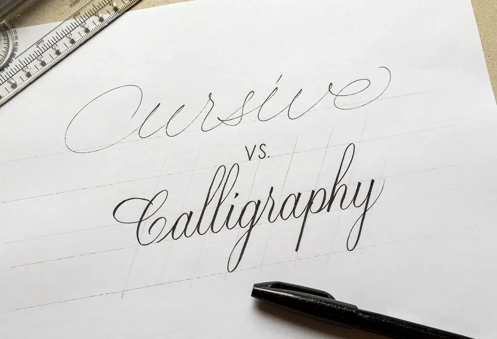 difference between cursive and calligraphy.