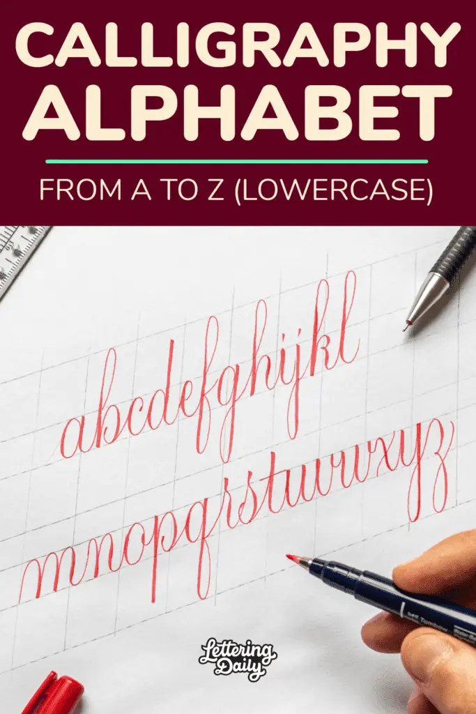 Brush Calligraphy Alphabet From A To Z - Pinterest Pin.