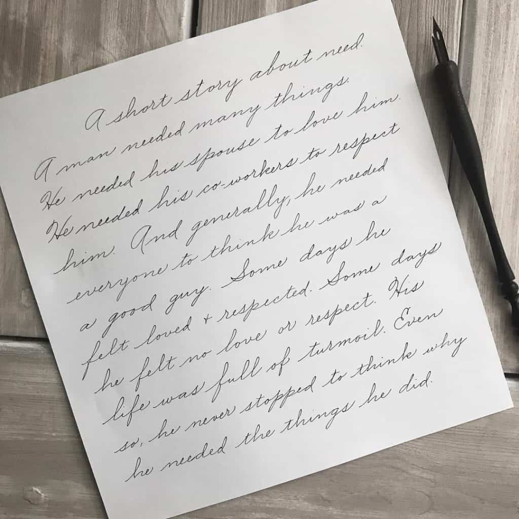 very neat print handwriting