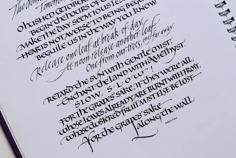 Uncial calligraphy example from the book Foundations Of Calligraphy by Sheila Waters.