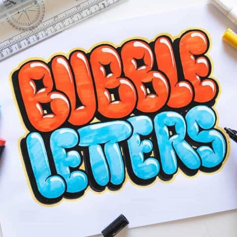 How To Draw Bubble Letters - Step By Step Tutorial (2023) | Lettering Daily