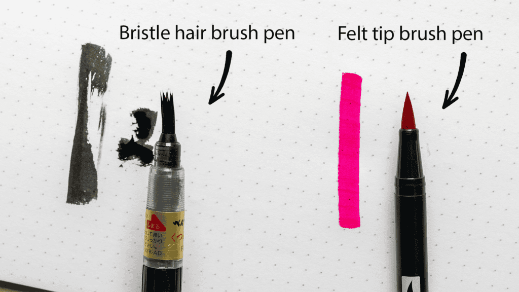 difference between types of brush pens.